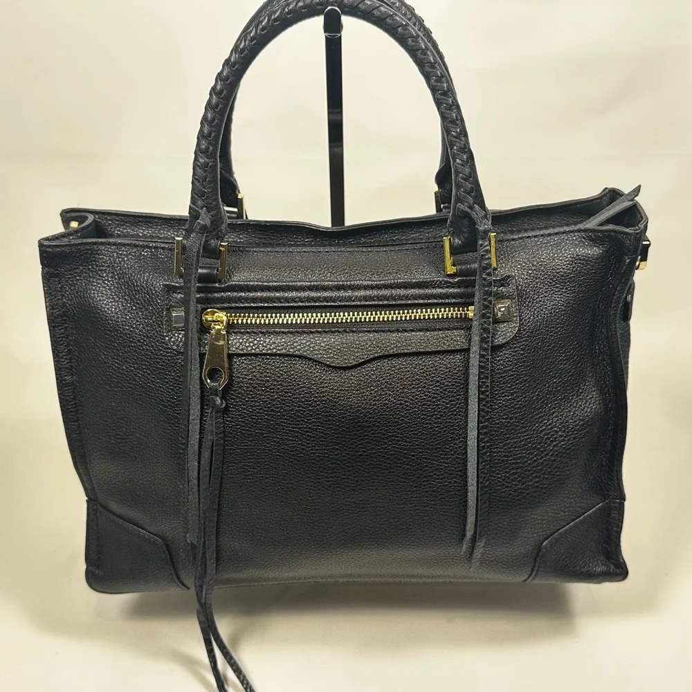 Rebecca Minkoff Regan Black Leather Tote/Satchel Top Handle Bag NEW WITH TAGS! - Picture 2 of 10